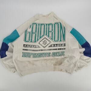 Vintage 80s Gridiron Football defense Sweatshirt. Super boxy cropped men’s XL